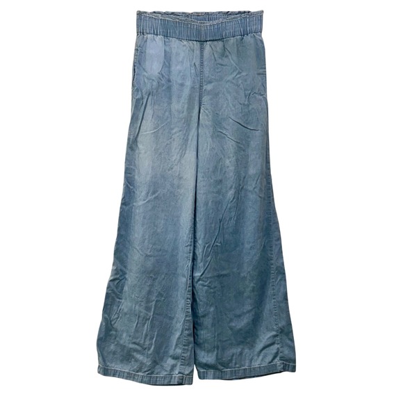 Sincerely Jules Womens S Wide Leg Chambray Linen Blend Trouser Pants Summer - Picture 1 of 4